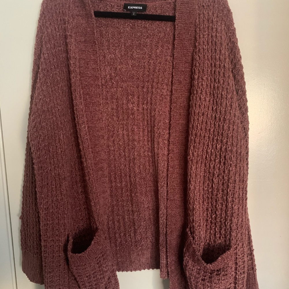 Express oversized open cardigan sweater